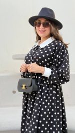 پیراهن بلند خال‌خالی - Image 3