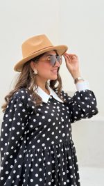پیراهن بلند خال‌خالی - Image 6