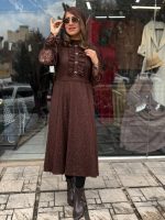 پیراهن دانتل قهوه ای