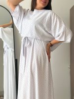 پیراهن سپیدار | ست پیراهن ساحلی دو تکه نخی | پیراهن آستین حلقه + رویه - Image 5