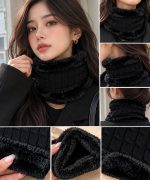 شال گردن دورگردنی خزدار مشکی - تصویر 4